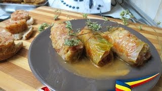 Rollitos de Repollo con Carne y Arroz Sarmale  Receta Rumana  Video 89 [upl. by Mclaughlin]