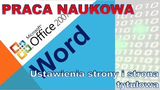 021 Praca dyplomowa cz 1 ustawienia strony i strona tytułowa [upl. by Parsaye383]