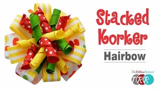 How to Make a Stacked Korker Hair Bow  TheRibbonRetreatcom [upl. by Asssilem287]