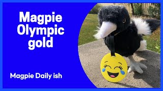 Australian Magpie wins gold in Olympic swooping competition [upl. by Drahsir]