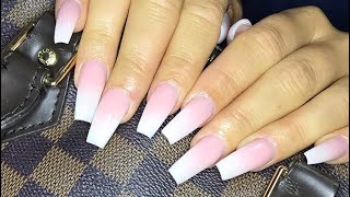 HOW TO  BABY BOOMER NAILS  FULL SET  ACRYLICS [upl. by Nichole]