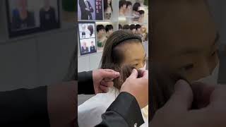 wig replacement hairline repair custom wig customhairline haircut barbershop customline hair [upl. by Ahsoet442]