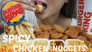 ASMR Burger KING SPICY Chicken Nuggets   No Talking Eating Sounds  NE Lets Eat [upl. by Reynolds]