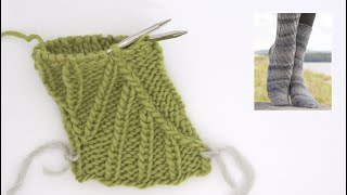 How to knit the rib with displacement on the socks in DROPS 15020 [upl. by Notirb]