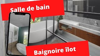 Salle de bain avec baignoire îlot  2 options votez pour la meilleure grande salle de bain moderne [upl. by Knighton]