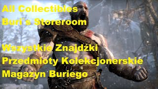 God of War All Collectibles Buris Storeroom Wszystkie Znajdźki Magazyn Buriego [upl. by Ilyk168]