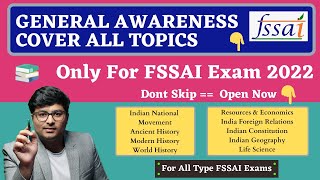 Complete General Awareness For FSSAI EXAM 2022  Quick Revison  Assistant  CFSO  ALL IN ONE [upl. by Crifasi709]