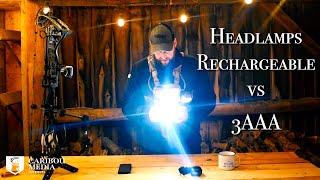 Headlamps  Hiking  Hunting  Camping  Rechargeable vs AAA Batteries  Which one is better [upl. by Deland]