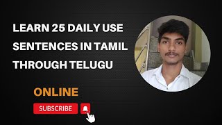 Spoken Tamil in Telugu  25 simple Tamil sentences for daily use in Telugu  class 1 Day 1 ✅ [upl. by Nereen624]