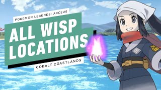 Pokemon Legends Arceus  All Wisp Locations Cobalt Coastlands [upl. by Rogerio]