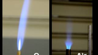 Premixed Flame with Oxygen vs Air [upl. by Ylahtan]