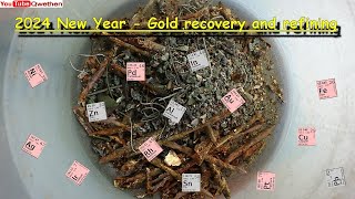 2024  Gold recovery and gold refining  full process  300g mixed e waste  goldrecovery gold [upl. by Gile623]