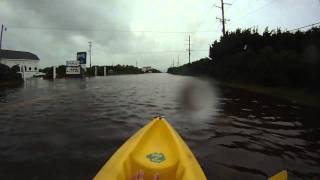 Street Kayaking Hurricane Earl in Cape Hatteras  9310 [upl. by Ahsetra]