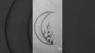 mosque drawing art painting youtubeshort short drawingtutorials [upl. by Ahsemaj989]