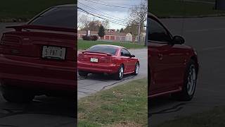 Loud BMW 328i and Loud Ford Mustang GT Both Do a Light Acceleration Leaving a Car Show [upl. by Krock]