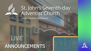 St Johns Seventhday Adventist Church Notices 11112023 [upl. by Drobman]