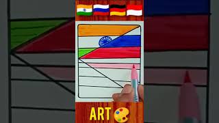 How to draw fulflex combination on a rectangle flagpainting drawing art india shorts russia 🇮🇳 [upl. by Anitselec]