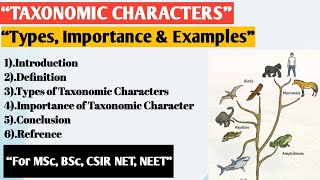 Taxonomic characters  Types and Importance of taxonomic characters  Taxonomy  noteswire [upl. by Fry164]