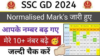 SSC GD 2024 Normalization Marks जारी हुआ  कम नंबर वाले जल्दी देखें🥳 [upl. by Rockafellow]