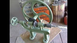 Vintage hand crank drill press machine restoration project PATREON [upl. by Oconnor663]