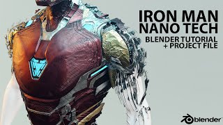 Iron Man Nano Tech VFX Blender Tutorial full project included  Aqib Aleef HarlowGraphics [upl. by Barna]