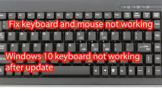 Windows 10 keyboard not working after update [upl. by Daniyal598]