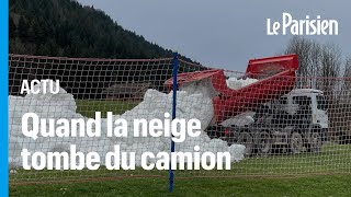 Au Grand Bornand la neige ne tombe pas du ciel elle arrive par camion [upl. by Chariot]