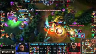 Bjergsen Highlights LCS Week 1 [upl. by Buzz514]