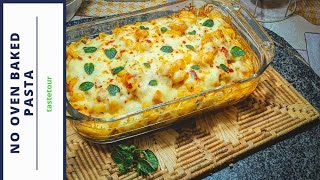 No Oven Baked PastaHow to make Cheese Baked Pasta without Oven  Bake Snacks Recipe [upl. by Lynde399]