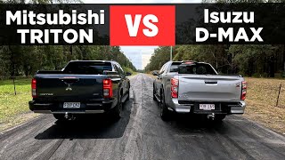 Drag Race 2024 Mitsubishi Triton vs Isuzu DMax – 0100 14 mile comparison [upl. by Caspar]