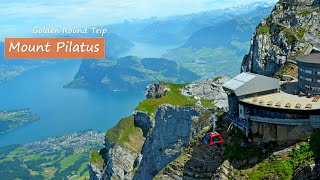 Trip to Mount Pilatus on Cable Car Train and Boat  Golden Round Trip from Lucerne Switzerland [upl. by Tracey]