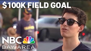 Cal student makes field goal to win 100K on ESPNs College GameDay [upl. by Eelrefinnej]