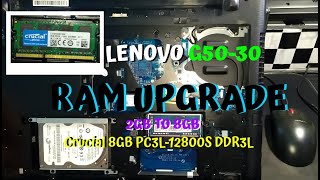 Lenovo G50 30 G50 70 How to upgrade ram  Crucial 8GB PC3L12800S DDR3L 1600Mhz  SHOPEE  UNBOXING [upl. by Nitram]