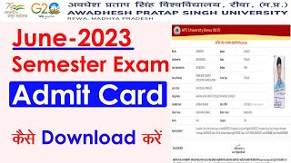 APS UNIVERSITY ADMIT CARD KAISE DOWNLOAD KAREN  SEMESTER JUNE 2023 ADMIT CARD KAISE DOWNLOAD KAREN [upl. by Waterman]