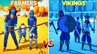 FARMER Team vs VIKING Team  Who is The Winner  Totally Accurate Battle Simulator TABS [upl. by Silber828]