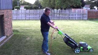 How to Use an Electric Lawn Mower  Electric Corded Lawn Mower [upl. by Laup]