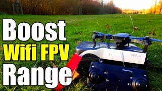 How Far will it Go Eachine E58 Drone Wifi FPV Range Booster and Test Flight [upl. by Lida361]