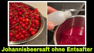 schneller Johannisbeersaft ohne Entsafter  Johannisbeeren Rezept  Selbstversorgung Ribisel [upl. by Kylander]