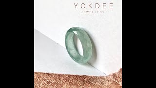 162mm AGrade Natural Bluish Green Jadeite Faceted Abacus Ring Band No162007 [upl. by Arbba]