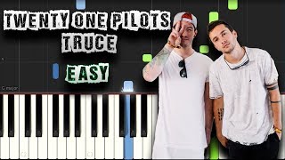 Twenty one Pilots  Truce  EASY  Piano Tutorial Synthesia Download MIDI  PDF Scores [upl. by Willet208]