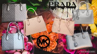 MICHAEL KORS Signature Medium Marilyn Satchel  Prada Galleria Dupe [upl. by Ozkum397]