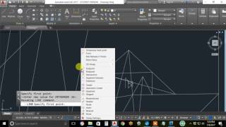 2B AutoCAD 2016 Intro Object Snap Overides Shift right click [upl. by Lamori696]