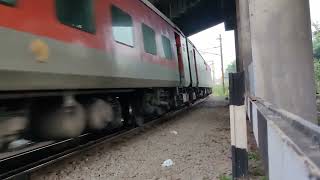 Bangalore Rajdhani Express at Tarnaka bridge on way to Secunderabad [upl. by Leiru]