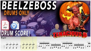 Beelzeboss DRUMS ONLY  Tenacious D  DRUM SCORE Sheet Music PlayAlong  DRUMSCRIBE [upl. by Anora]