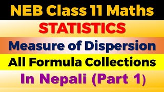 Class 11 Maths  Measure of Dispersion P1  All Formulas and Concept  Statistics [upl. by Latty]