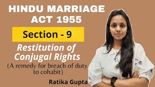 Section  9 Restitution of Conjugal Rights  Hindu Marriage Act 1955 [upl. by Elleynod]