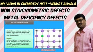 Non Stoichiometric Defects Deficiency defect [upl. by Can]