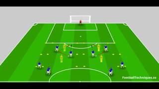 Football passing drill  Wall pass with 3rd man running [upl. by Artined]