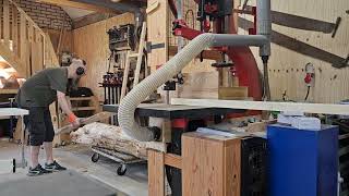 Antique Danckaert bandsaw resawing some boards [upl. by Kcitrap]