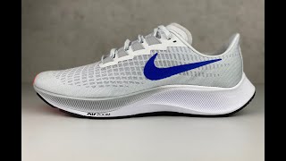 Nike Air Zoom Pegasus 37 ‘pure plati Racer Blue’  UNBOXING amp ON FEET  running shoes  2021 [upl. by Renruojos]